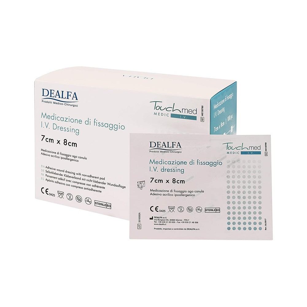 Medicazione adesiva per ago cannula cm 7x8 -100 pezzi