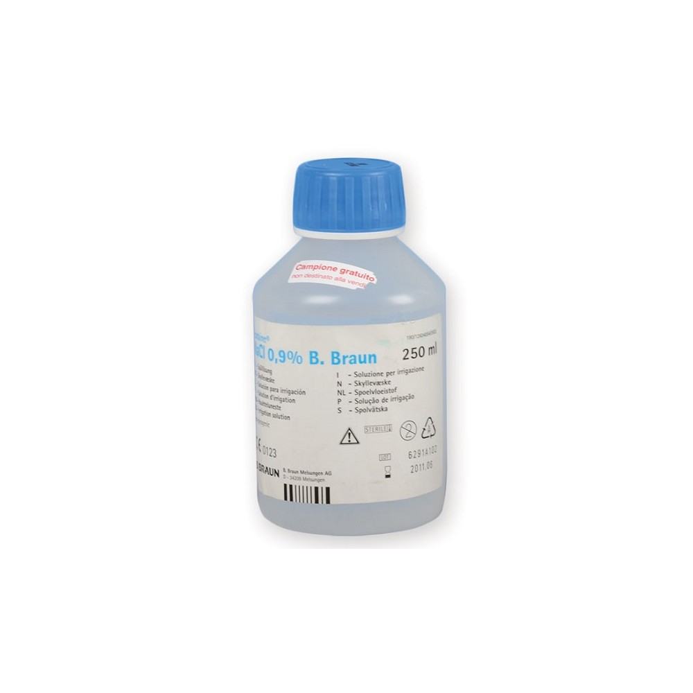 Soluzione salina sterile B-Braun Ecotainer con tappo - 250 ml -12 pezzi