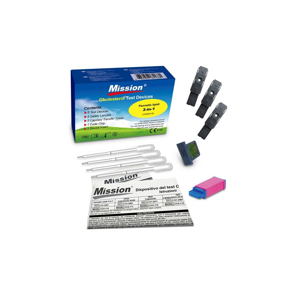 Pannello profilo lipidico 3 in 1 + capillari - 5 pezzi