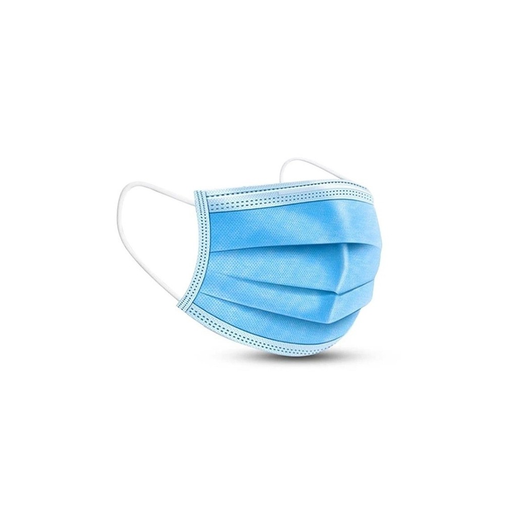 Mascherina in PLP 3 veli azzurra II R - 50 pezzi