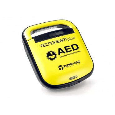 TecnoHeart Plus Defibrillatore semi-automatico con borsa, elettrodo adulto/ pediatrico, batteria, scheda dati