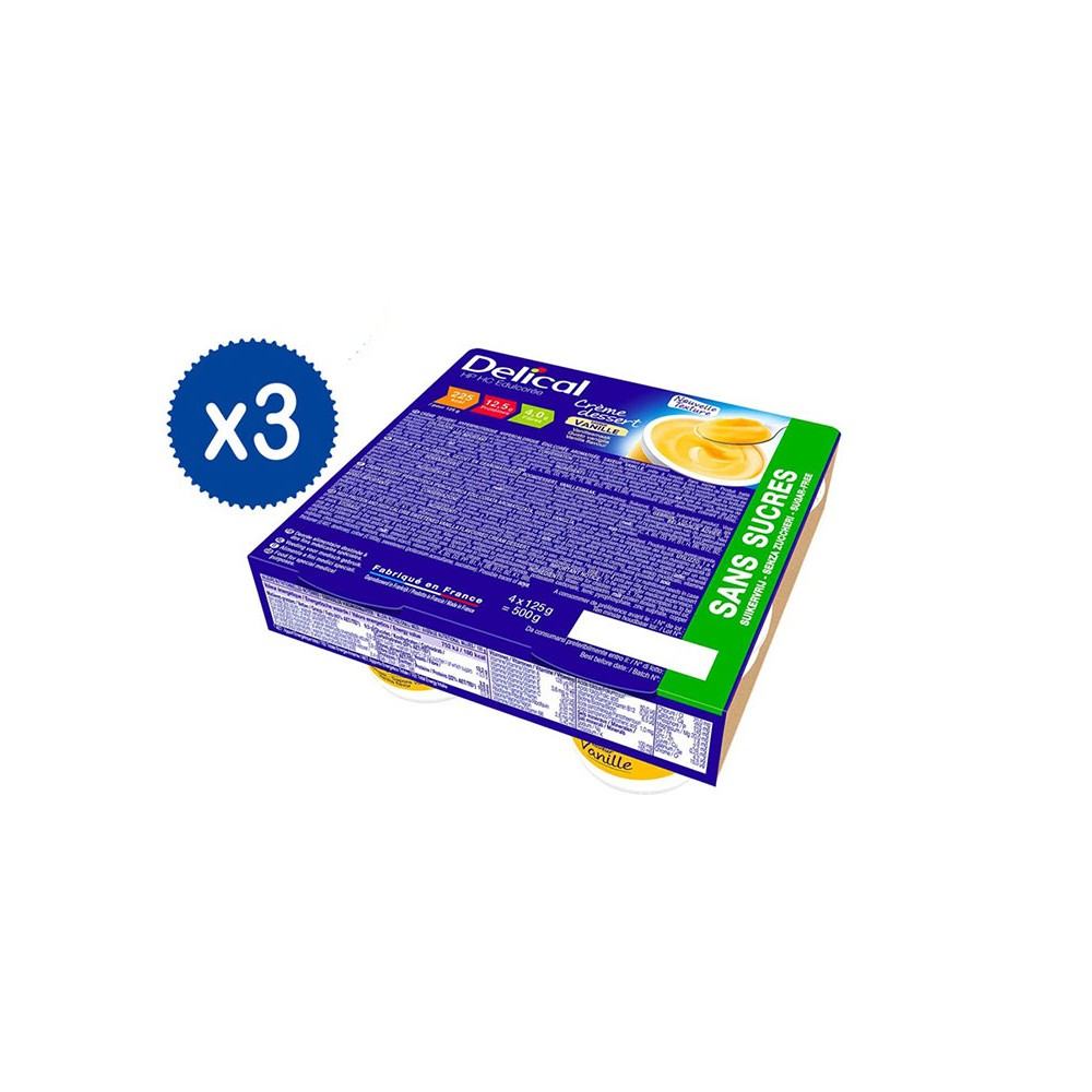 Delical Crème Dessert Edulcorata iperproteica ipercalorica Vaniglia- 12 x 125 g