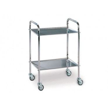 Carrello ambulatorio Lancart in acciaio inox con ruote - 60x40 cm