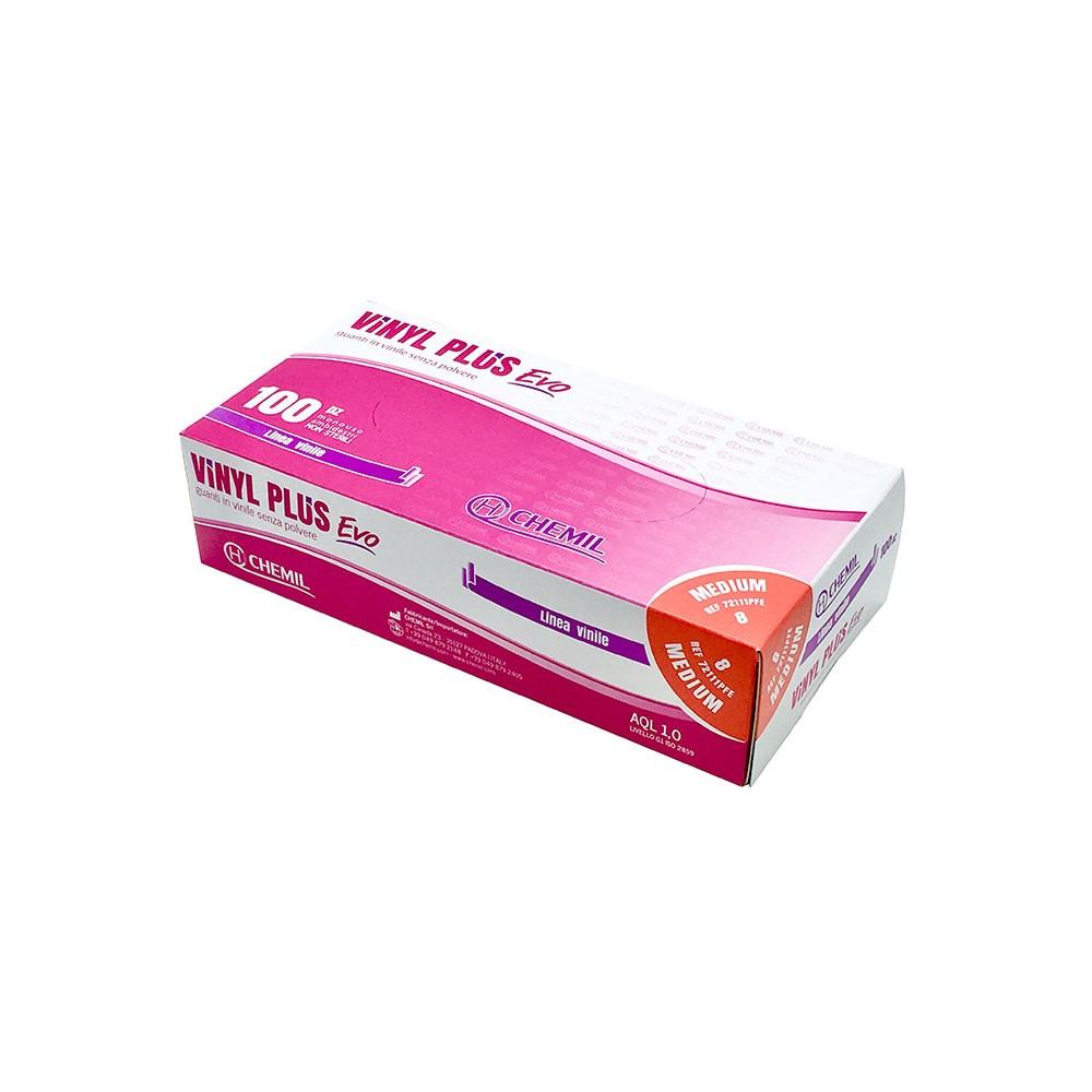 Guanti in vinile senza polvere Vinyl Plus Evo taglia XS