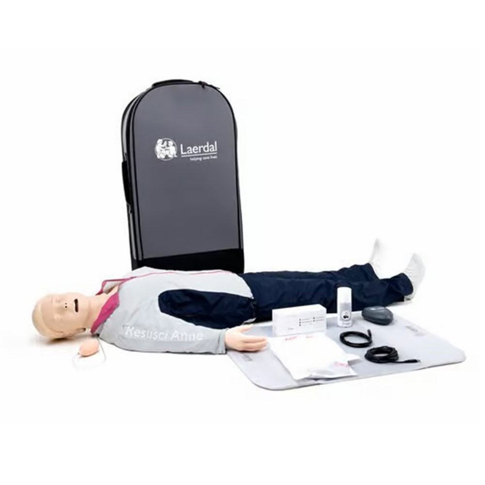 Resusci Anne QCPR corpo intero con testa intubabile e trolley