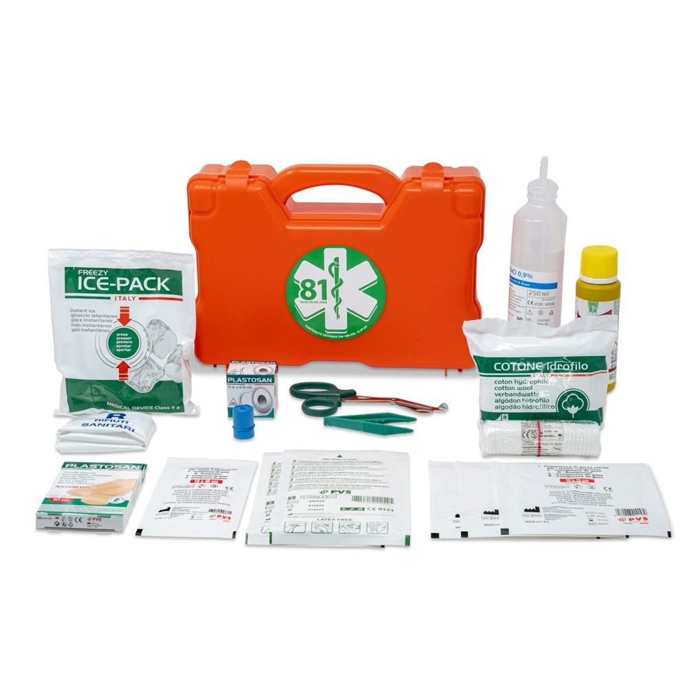 Kit pronto soccorso Medic 3 All.2 - valigetta plastica con immagine contenuto