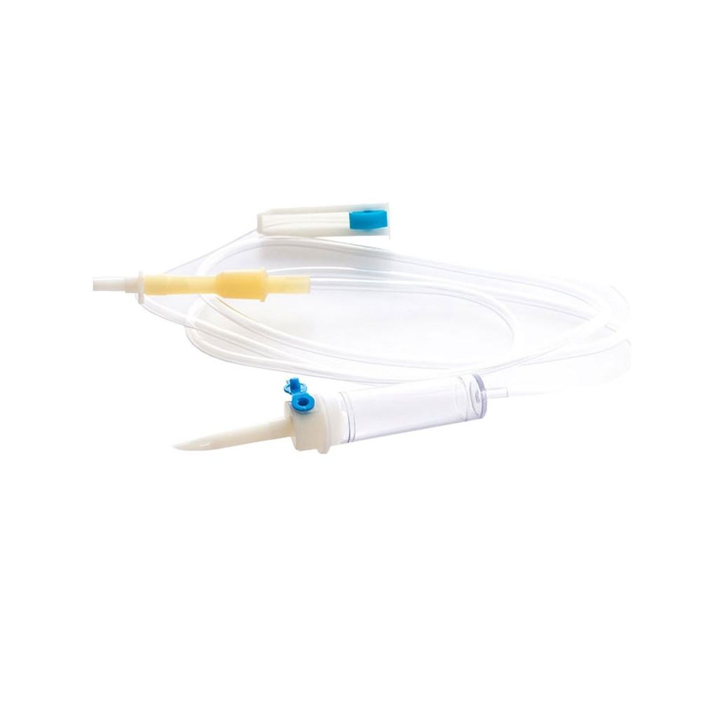 Deflussore 1 via con filtro, roller e attacco luer lock