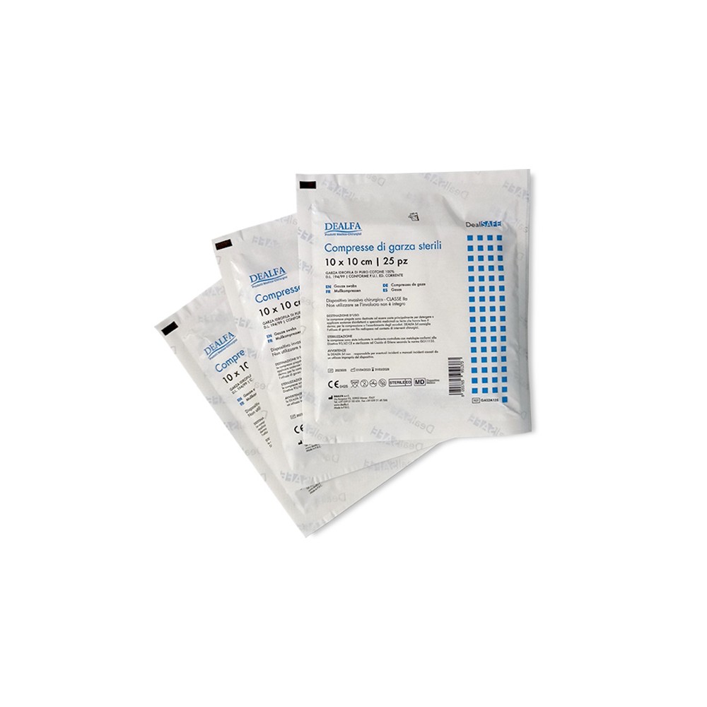 Garza cotone sterile cm 10x10 - 25 strati